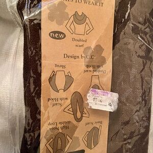 C.C Rich Brown Doubled Scarf